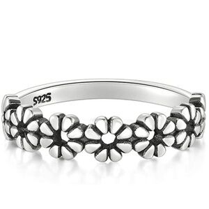 925 Sterling Silver Daisy Flower Ring